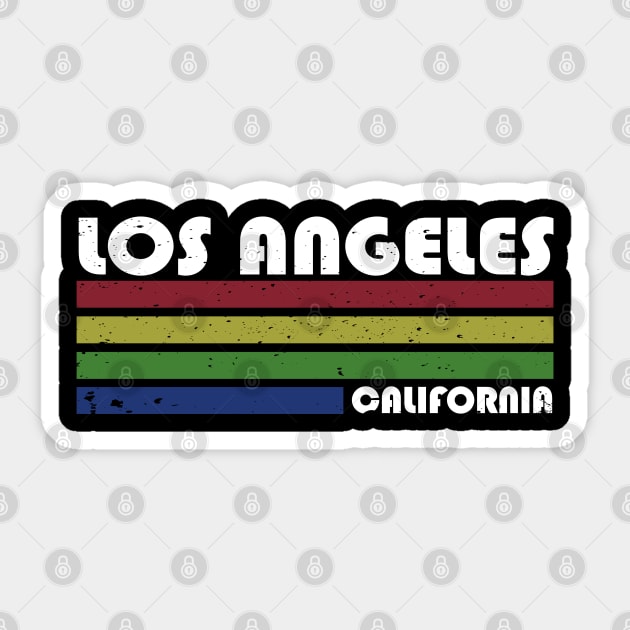 Los Angeles Stripes - Retro Distressed Sticker by Brad T